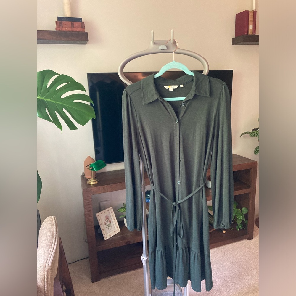 Boden Dark Green Long Sleeve Dress